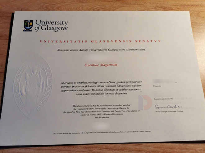 Sample of 2022 University of Glamorgan degree certificate