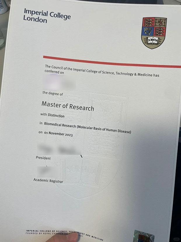 2023 Imperial College Research Master's degree sample