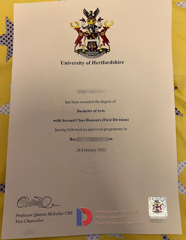 Fake University of Hertfordshire degree