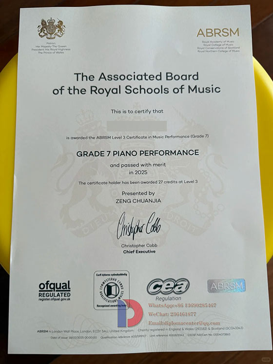 ABRSM 2025 certificate samples