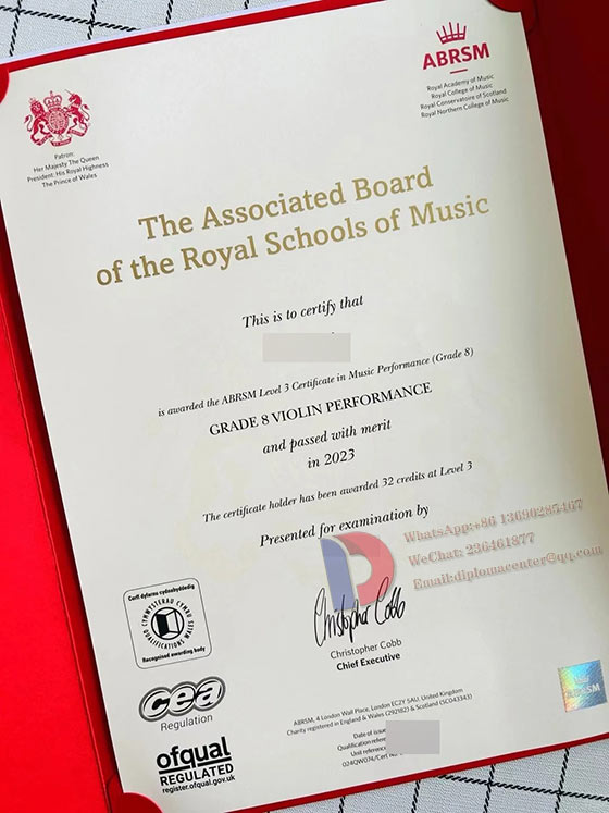 ABRSM 2023 certificate sample