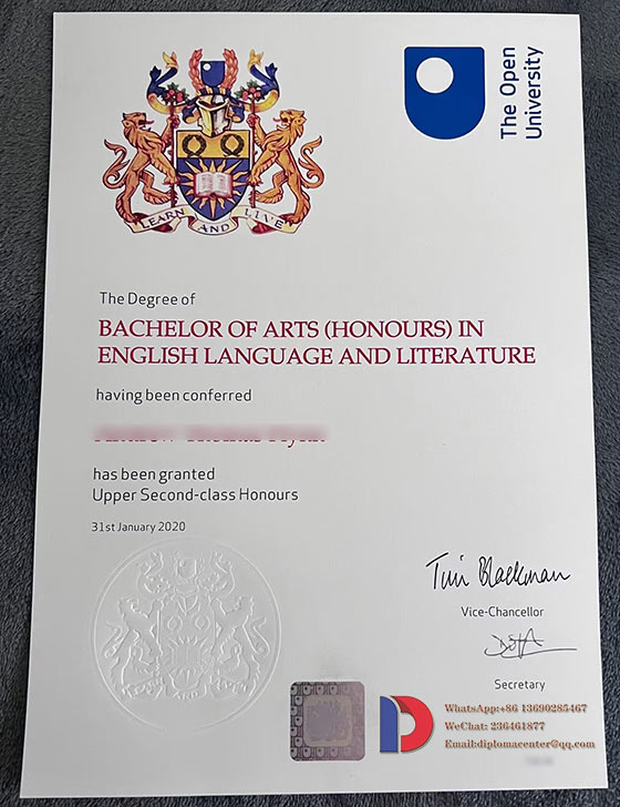 Degree samples of the Open University in 2020