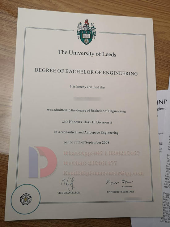 Sample of the University of Leeds degree in 2008