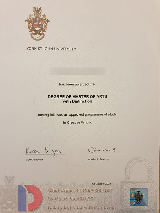 Degree samples of York St John University in 2021