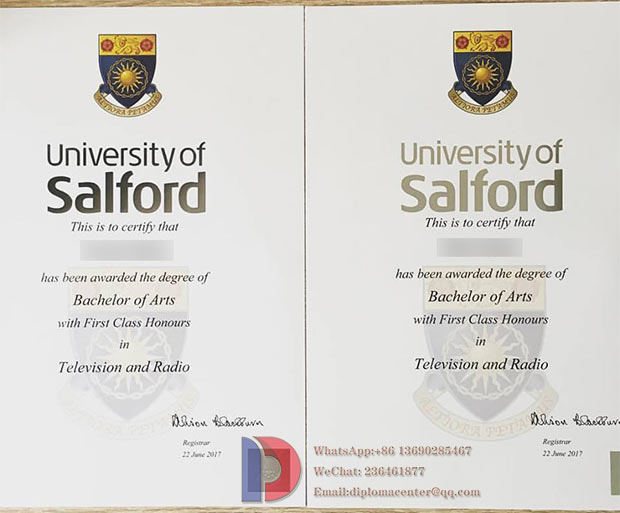 A sample of the University of Salford degree in 2017