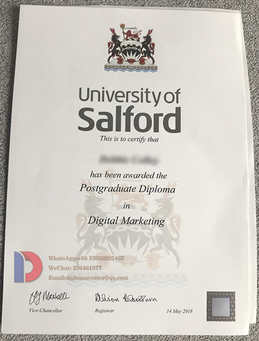 A sample of the University of Salford degree