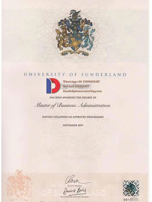 Sample of Sunderland University's 2019 degree