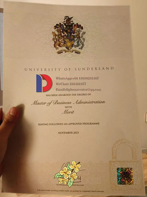 Sample of Sunderland University's 2023 degree