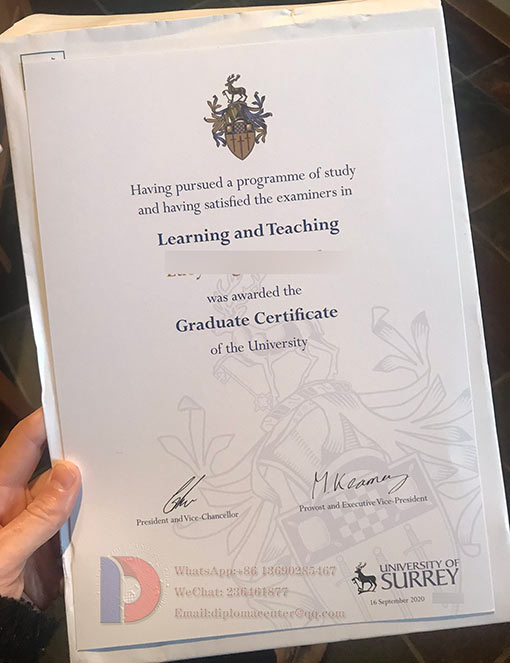 2020 Graduate Diploma Sample from the University of Surrey