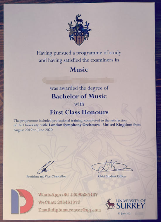 Bachelor of Music from the University of Surrey in 2021