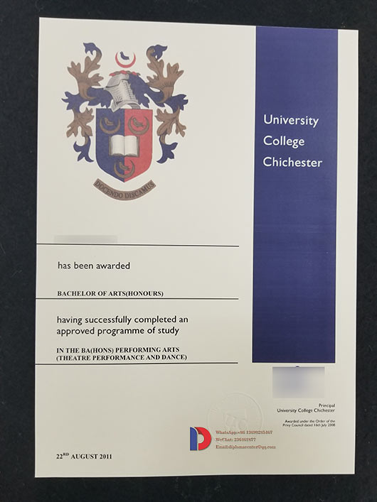 Sample of a Master's Degree in Literature from Chichester University in 2011
