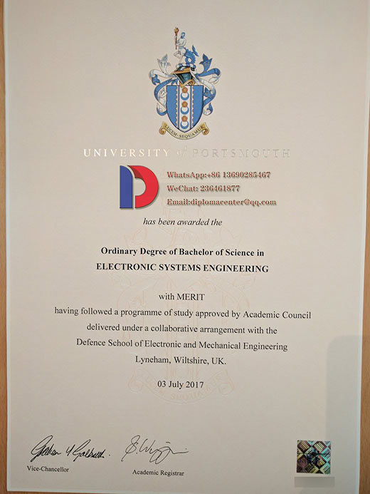 Sample of Bachelor of Science in Electronic Engineering Systems from the University of Portsmouth in 2017