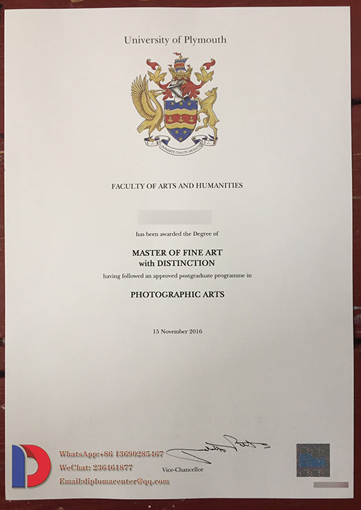 Sample of the Bachelor of Fine Arts degree from the University of Portsmouth in 2016