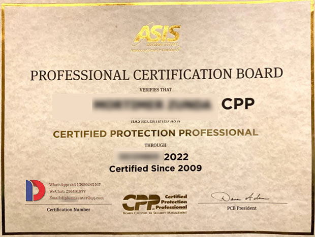 ASIS Certificate Samples for the Period 2009