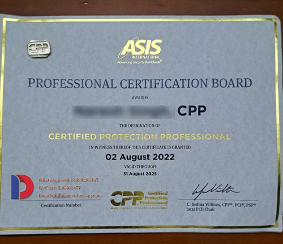 ASIS Certificate Samples for the Period 2022 - 2025