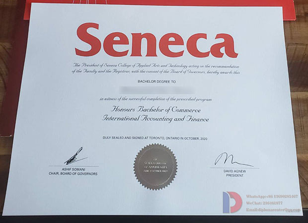 Sample of Seneca Institute of Technology Certificate
