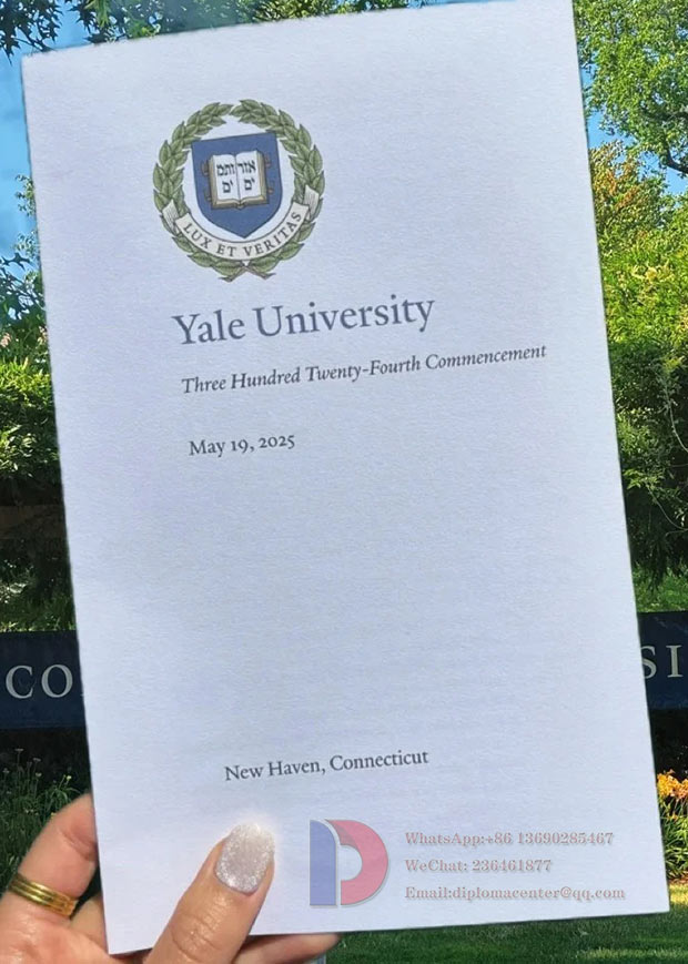 Sample of Yale University diploma certificate in 2025