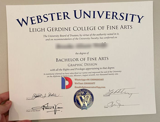 Sample of Bachelor of Fine Arts Degree from Webster University in 2021