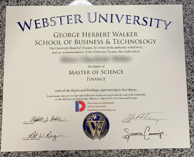 Sample of Master's Degree in Finance from Webster University in 2023