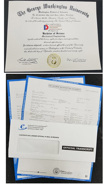 George Washington University fake degree and transcript Sample