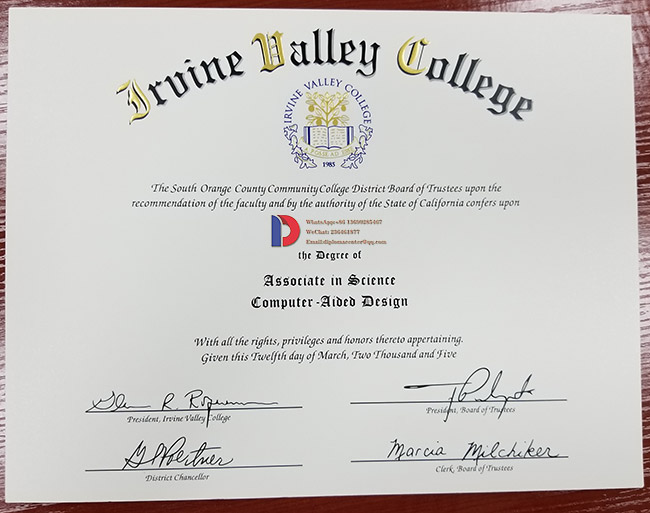 Irvine Valley College degrees Sample