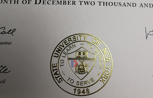 Sample of the golden seal for the degree from the State University of New York
