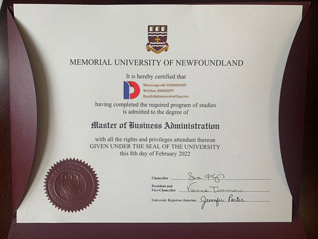 Sample of Bachelor of Business Administration Degree from Memorial University of Newfoundland in 2022