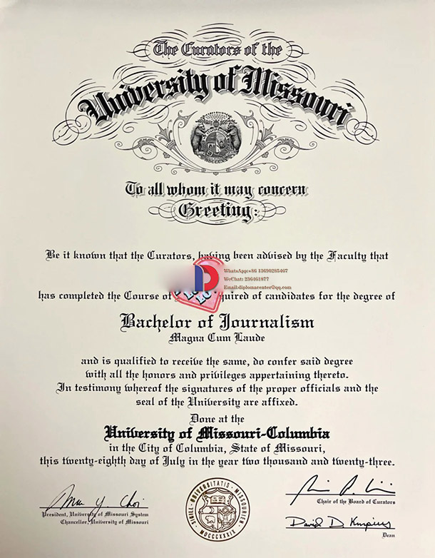 University Of Missouri Degree Sample