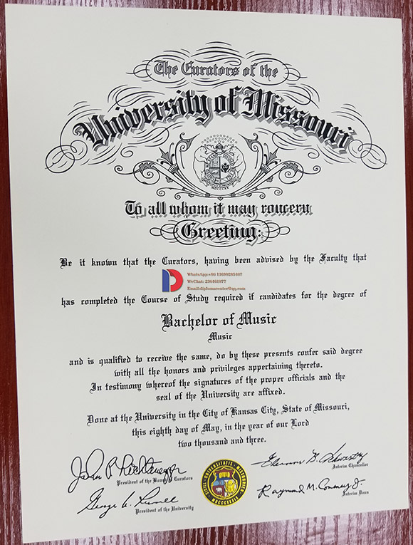 University Of Missouri Degree Sample