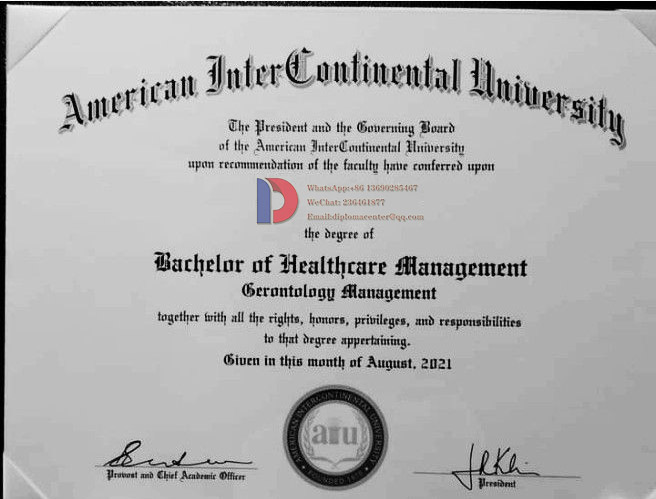 American InterContinental University 2021 Degree Sample