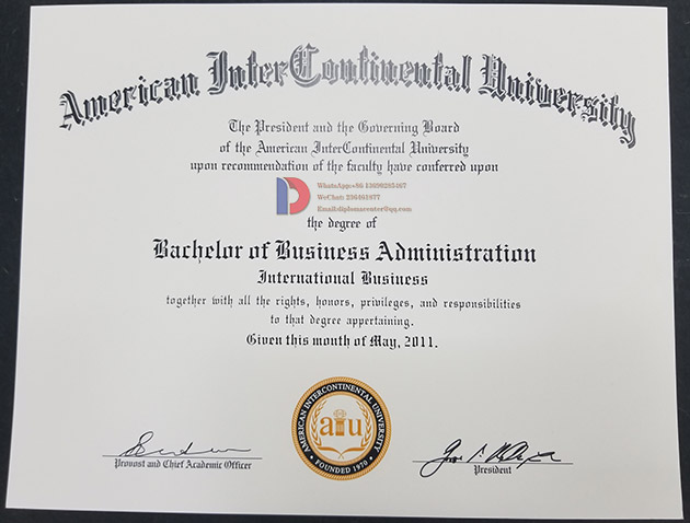 American InterContinental University 2011 Degree Sample