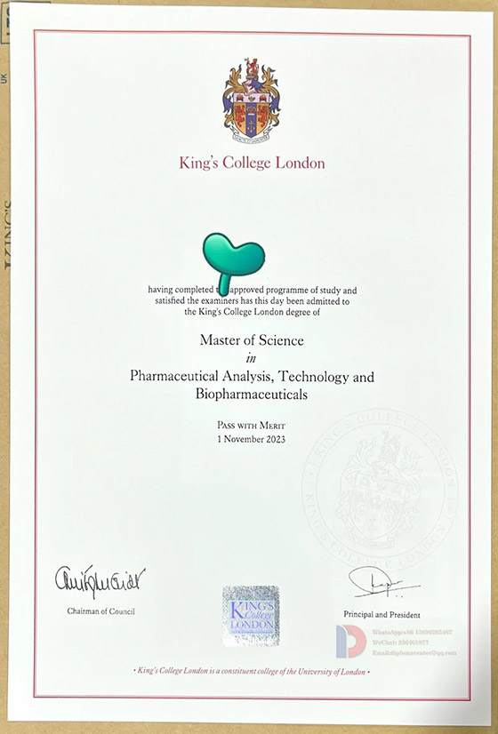 Sample Case of 2023 Degrees from King's College London