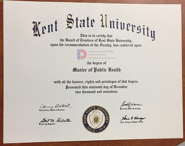 Degree sample from Kent State University