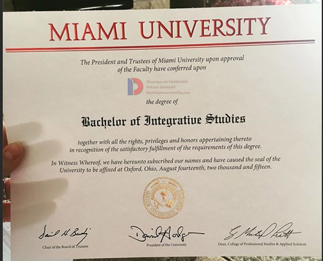 Sample Degree Case of the University of Miami in 2015