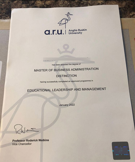 2022 Master's Degree Program in Education and Leadership at ARU