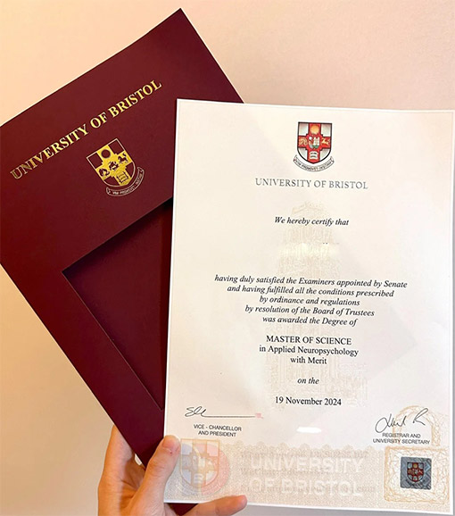 Sample of 2024 Degree Certificates from the University of Bristol