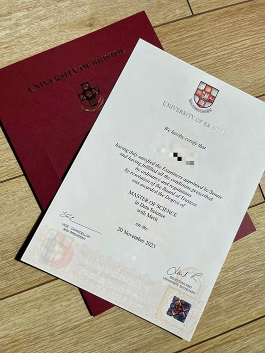 Sample of 2023 Degree Certificates from the University of Bristol