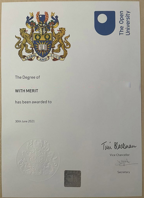 Degree sample of the Open University in 2021