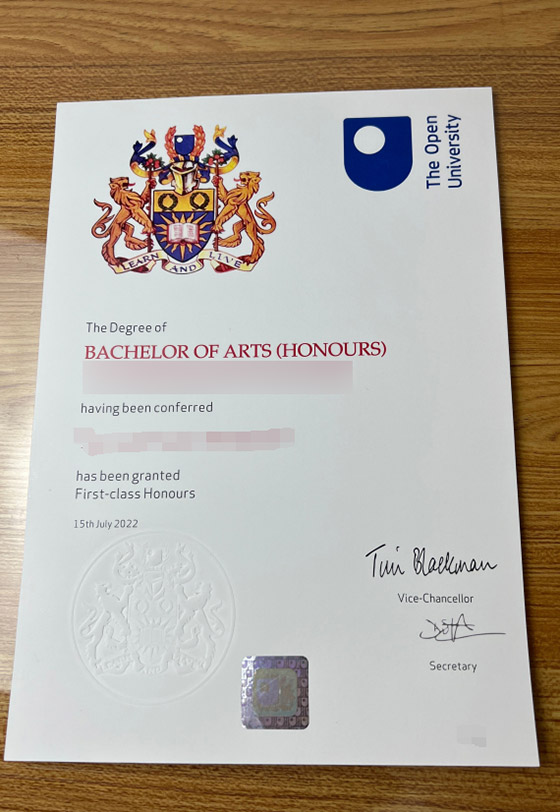 Degree sample of the Open University in 2022