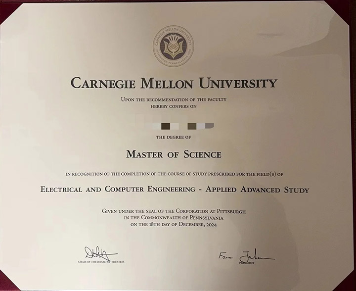 Sample of the Master of Science Degree Program at Carnegie Mellon University in 2024