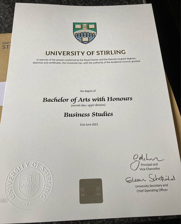 Stirling University 2021 Degree Samples
