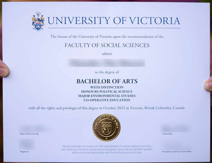 Bachelor of Arts University of Victoria 2022