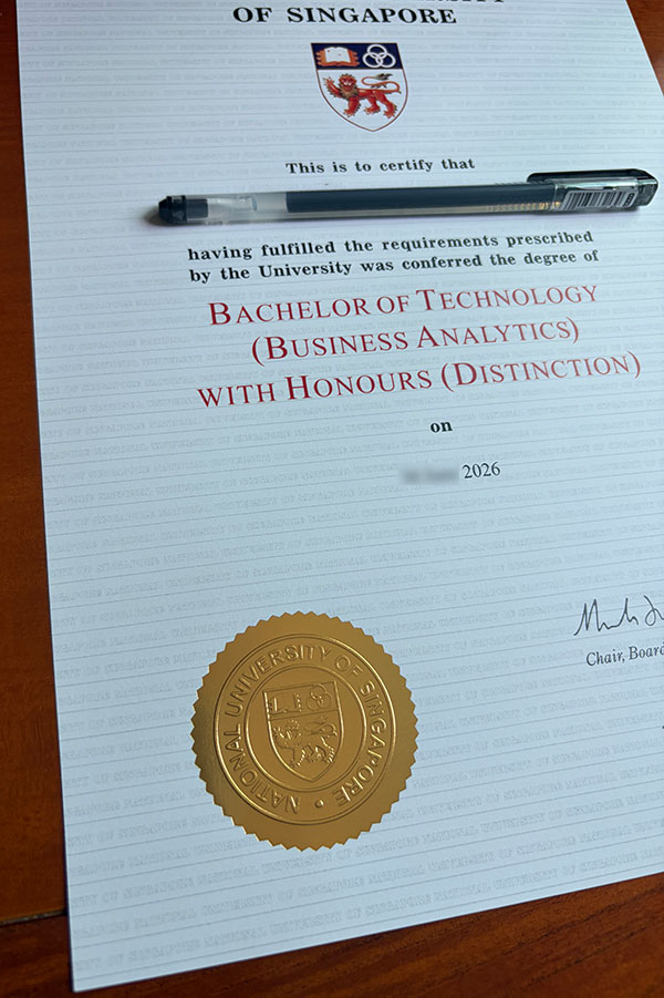 Latest degree samples from the National University of Singapore in 2026