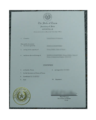 Buy The State of Texas Apostille fake certificate Online