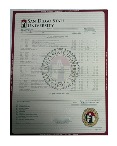 Customize your San Diego State University transcript online