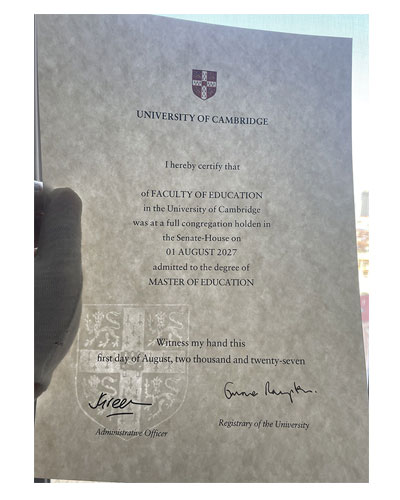 What is a Cambridge University certificate like?